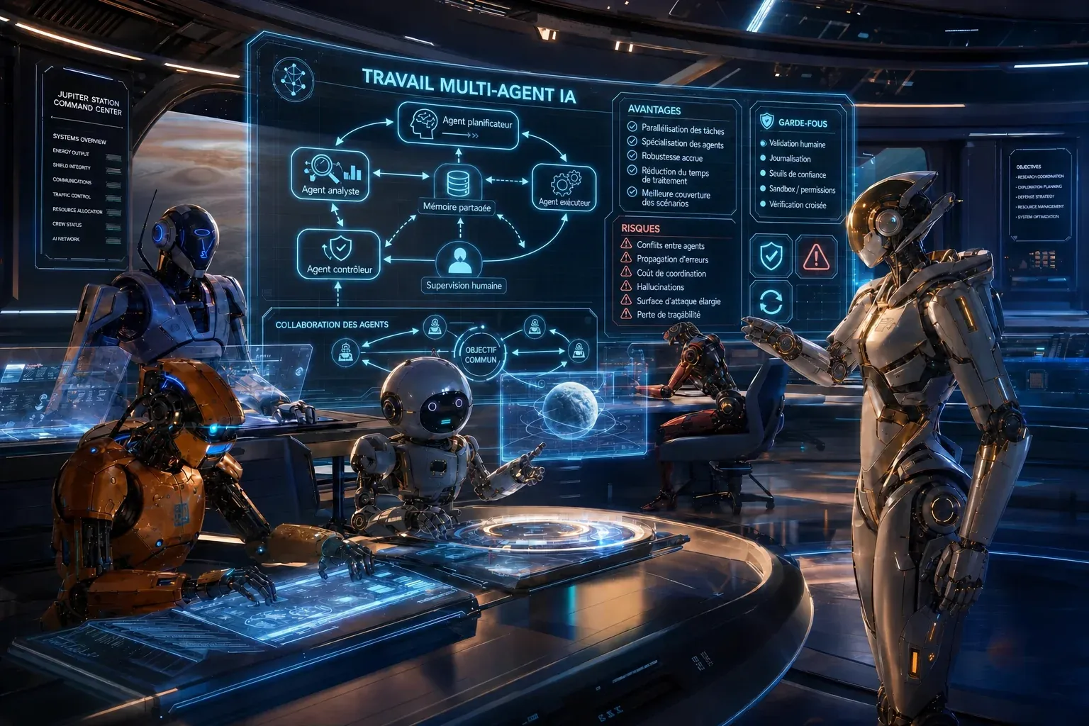 Robots spécialisés collaborant dans un système multi-agents