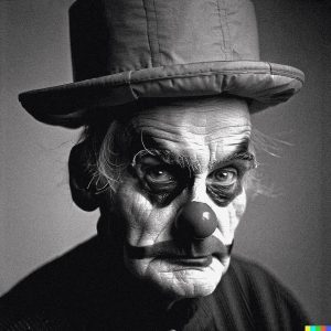 Image générée par Dall-E 2 - Portait d'un clown