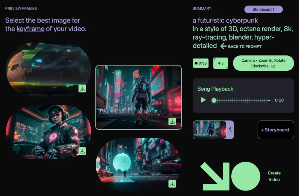 kaiber - Illustration de la publication "Kaiber AI" Sélection de la première image de la vidéo parmi les propositions de Kaiber.