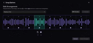 Interface d'arrangement de musiques de Boomy