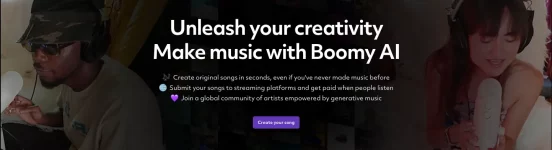 La promesse de Boomy : créer facilement de la musique et gagner de l'argent en la diffusant sur les plateformes de streaming.