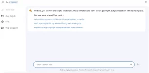 Interface utilisateur de google Bard