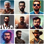 Exemples d'avatars créés avec l'IA Photo Booth de Magic Studio.