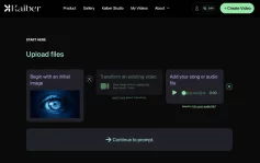 Génération de vidéos avec l'IA de Kaiber : Chargement des médias